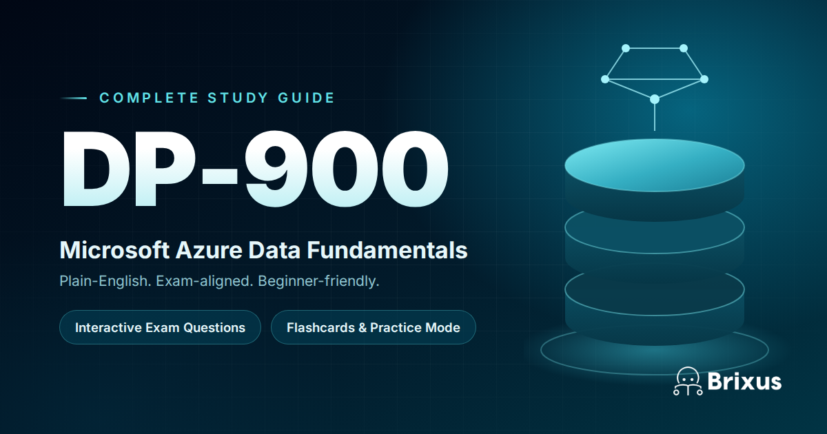 DP-900 Azure Data Fundamentals Study Guide & Exam Questions study guide cover