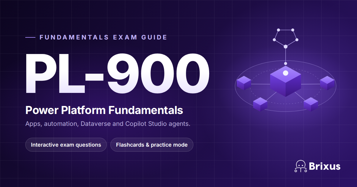 PL-900 Power Platform Study Guide & Exam Questions study guide cover